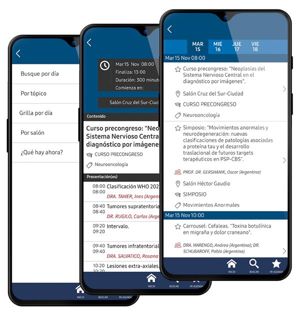 Programme détaillé des activités dans l'application