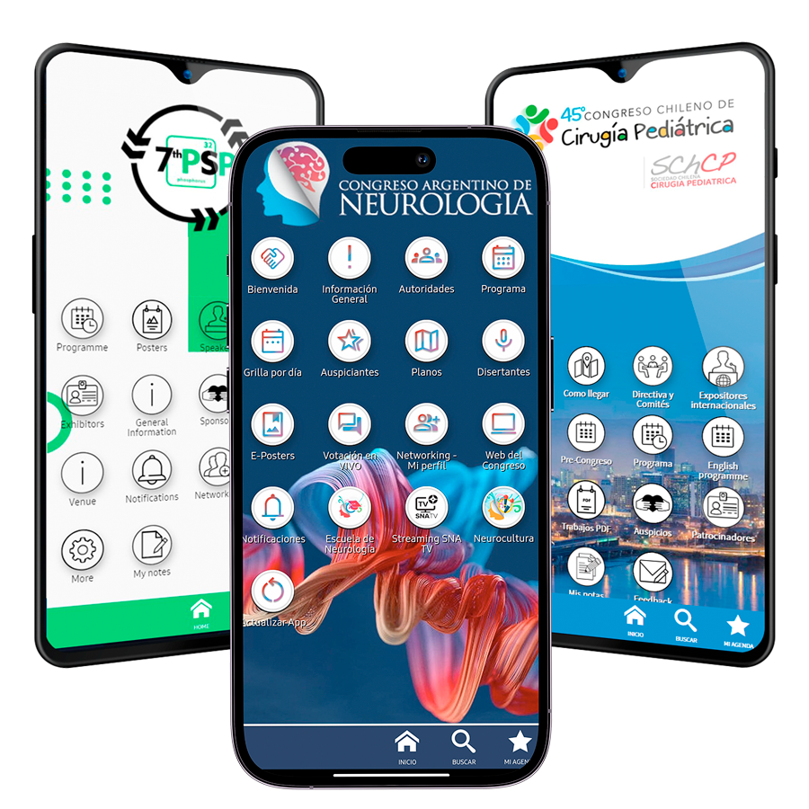 Menu personnalisé de l'application mobile de l'événement