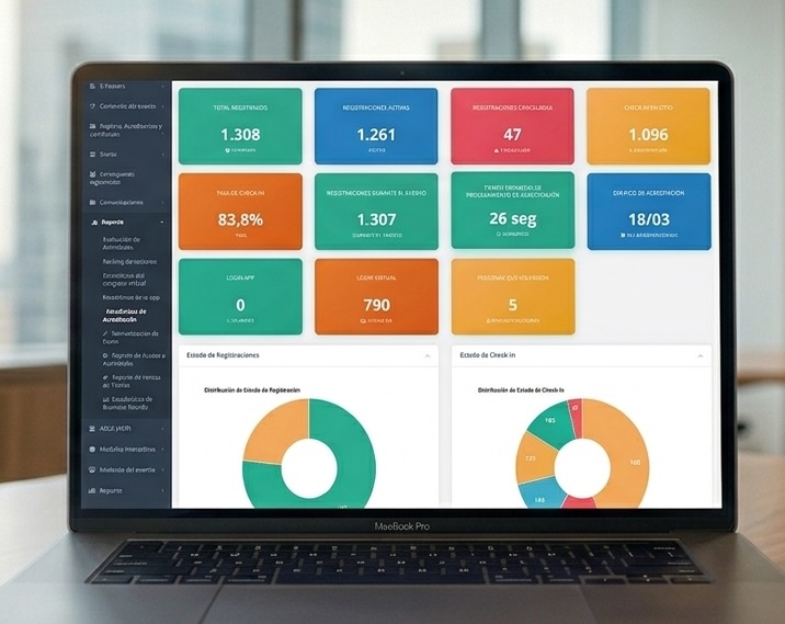 Reporting dashboard with registration metrics